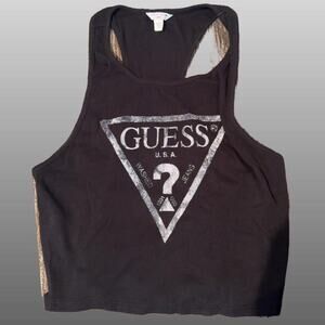 Guess usa black racerback tank